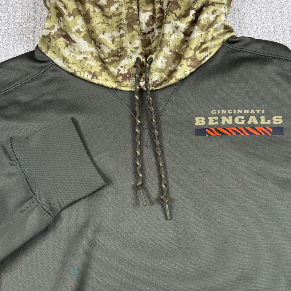 Nike Dri-Fit Mens Large Cincinnati Bengals Salute to Service On Field Hoodie